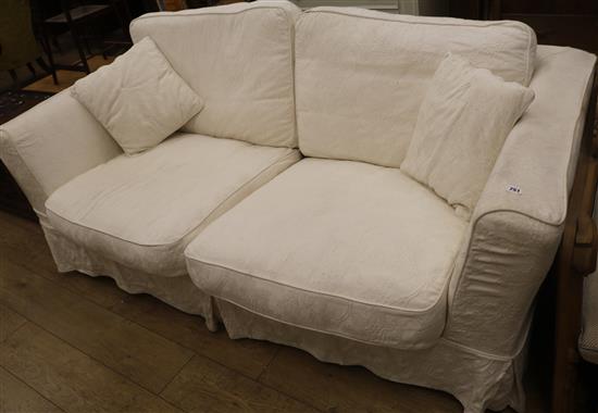 An upholstered sofa, W.200cm